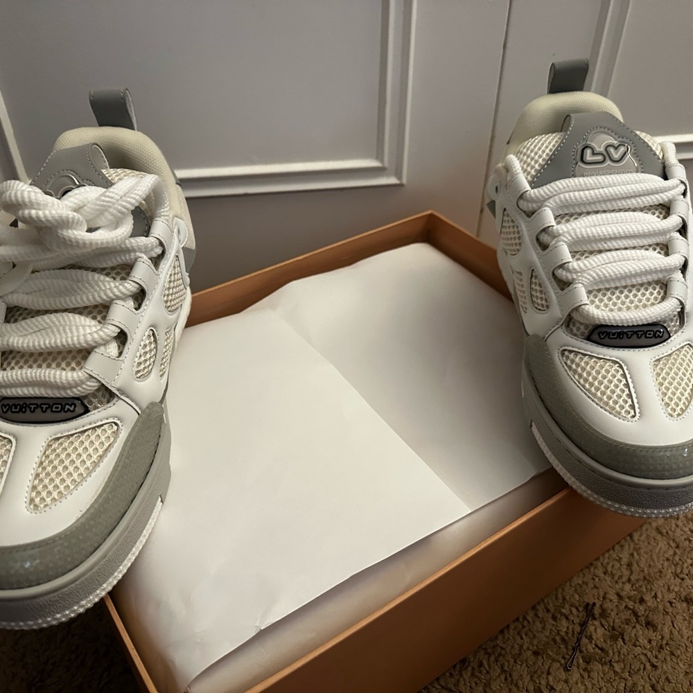Lv white and grey shoes size 9 in women